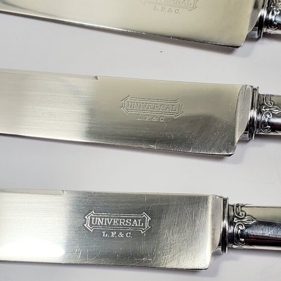 Antique Mother-of-Pearl Knife Set – Sterling Ferrule & Silver-Plated Blade - Picture 6 of 13